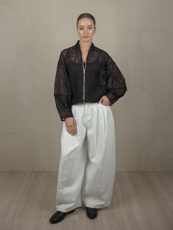 ALIKE SHEER BOMBER JACKET