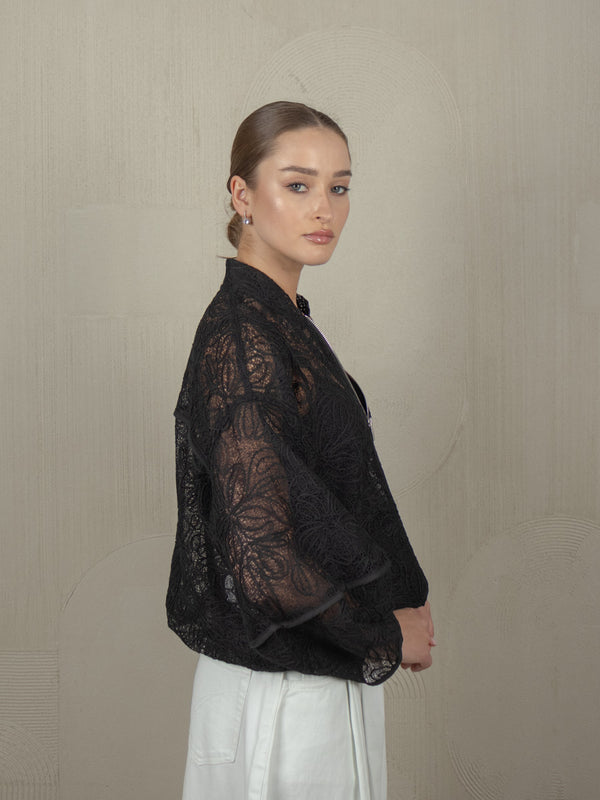 ALIKE SHEER BOMBER JACKET