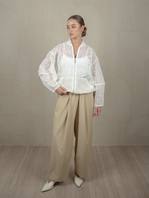 ALIKE SHEER BOMBER JACKET