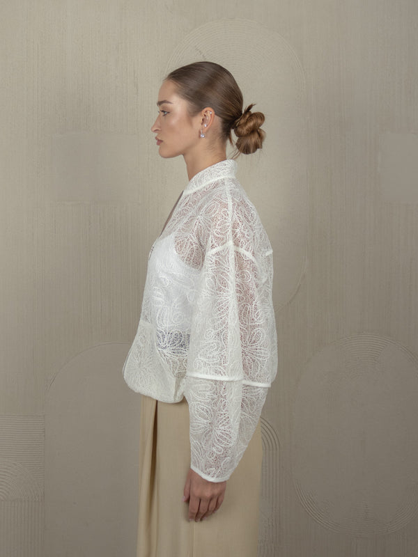 ALIKE SHEER BOMBER JACKET