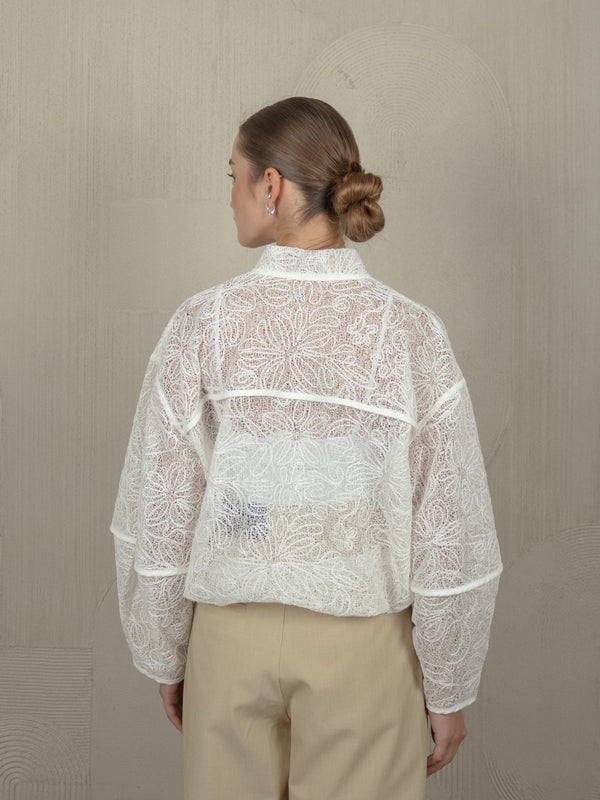 ALIKE SHEER BOMBER JACKET