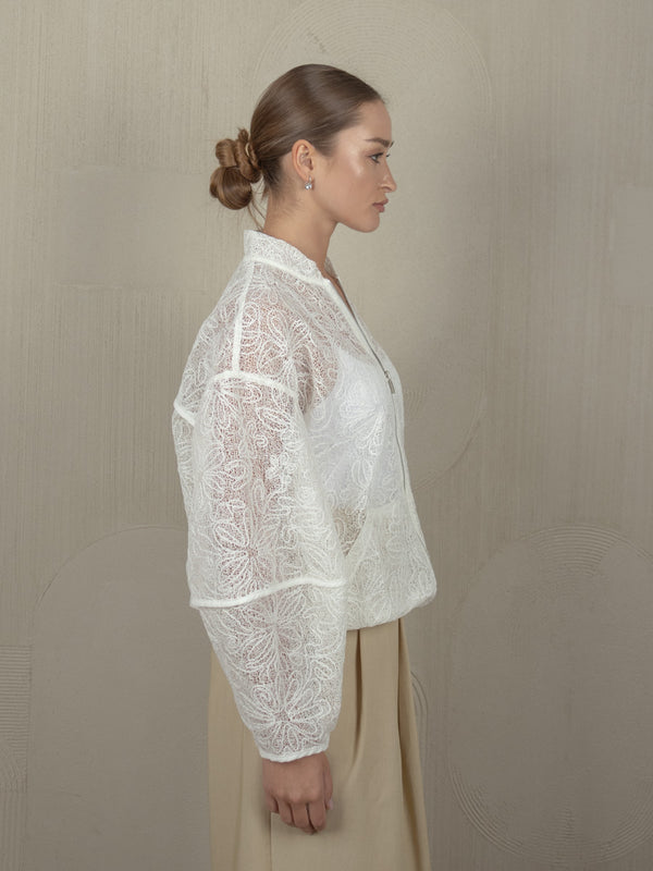 ALIKE SHEER BOMBER JACKET