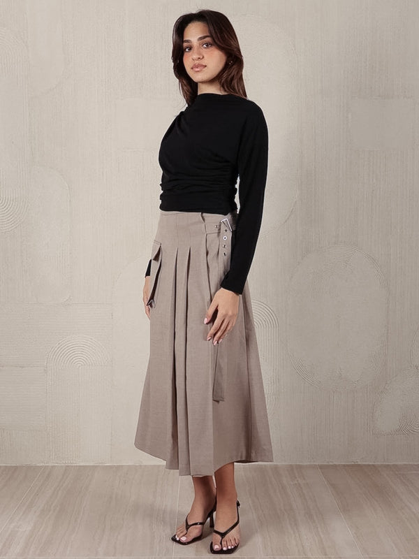 SIDE PLEATED SKIRT