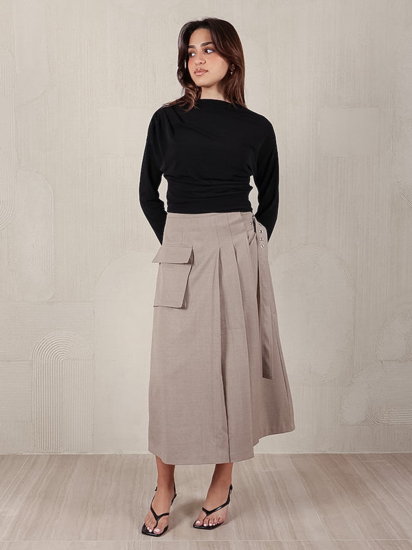 SIDE PLEATED SKIRT