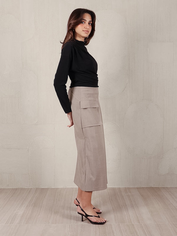 SIDE PLEATED SKIRT