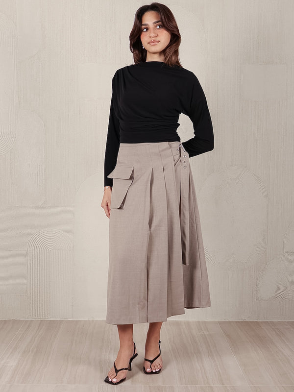 SIDE PLEATED SKIRT