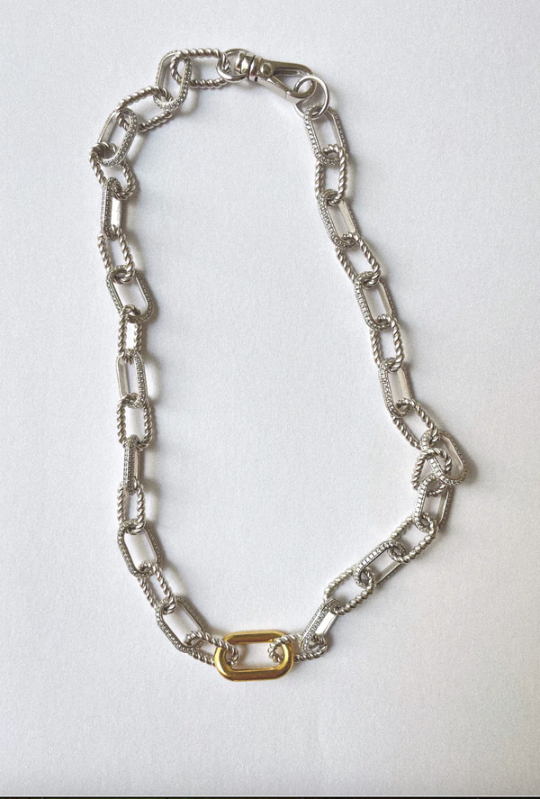 Kate Cable Link Pavé Chain Necklace