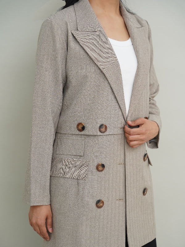 DOUBLE LAYER BUTTONED JACKET